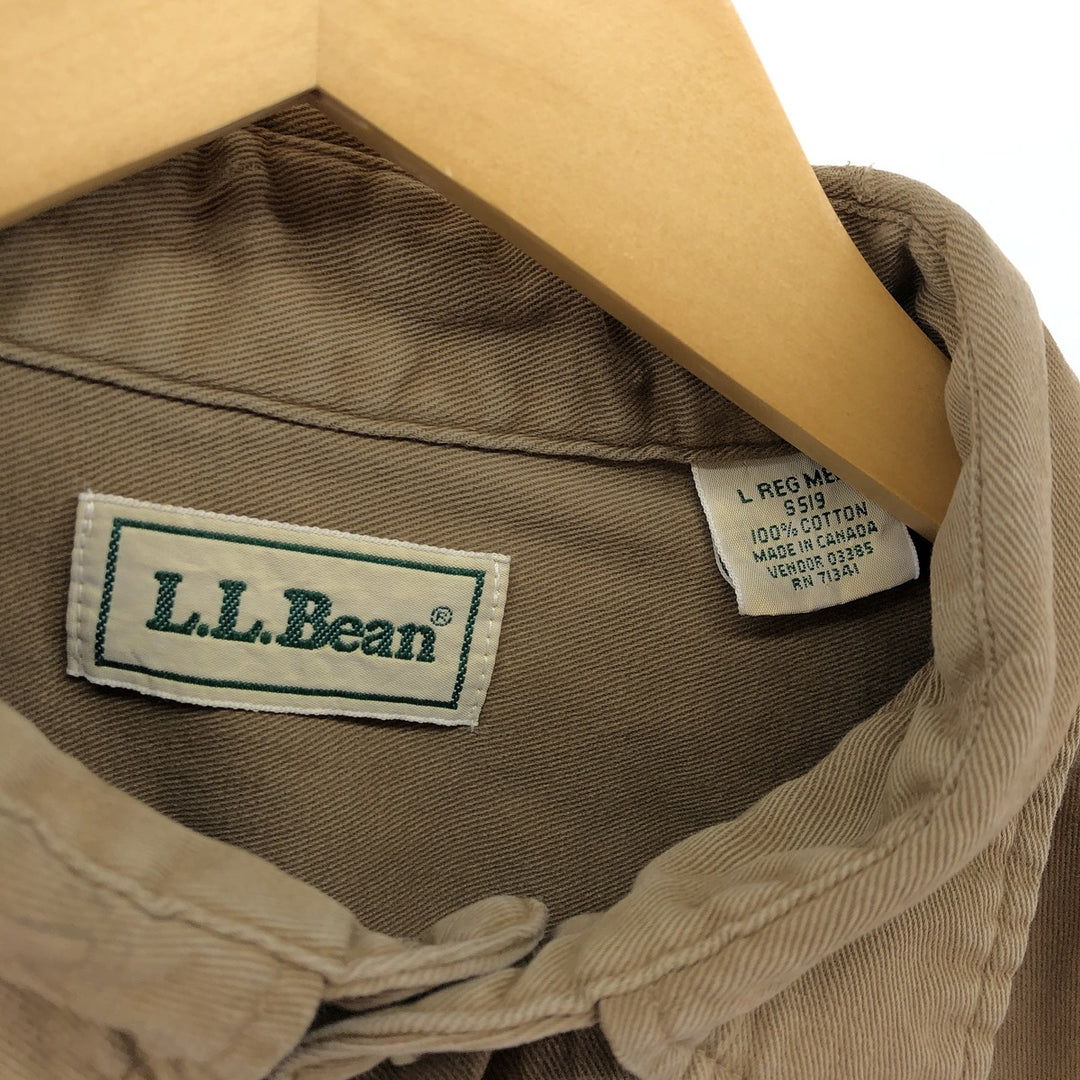 70s~80'S LLBean Long Sleeve Cotton Shirt Made in Canada Men's Size L Vintage /eaa504545