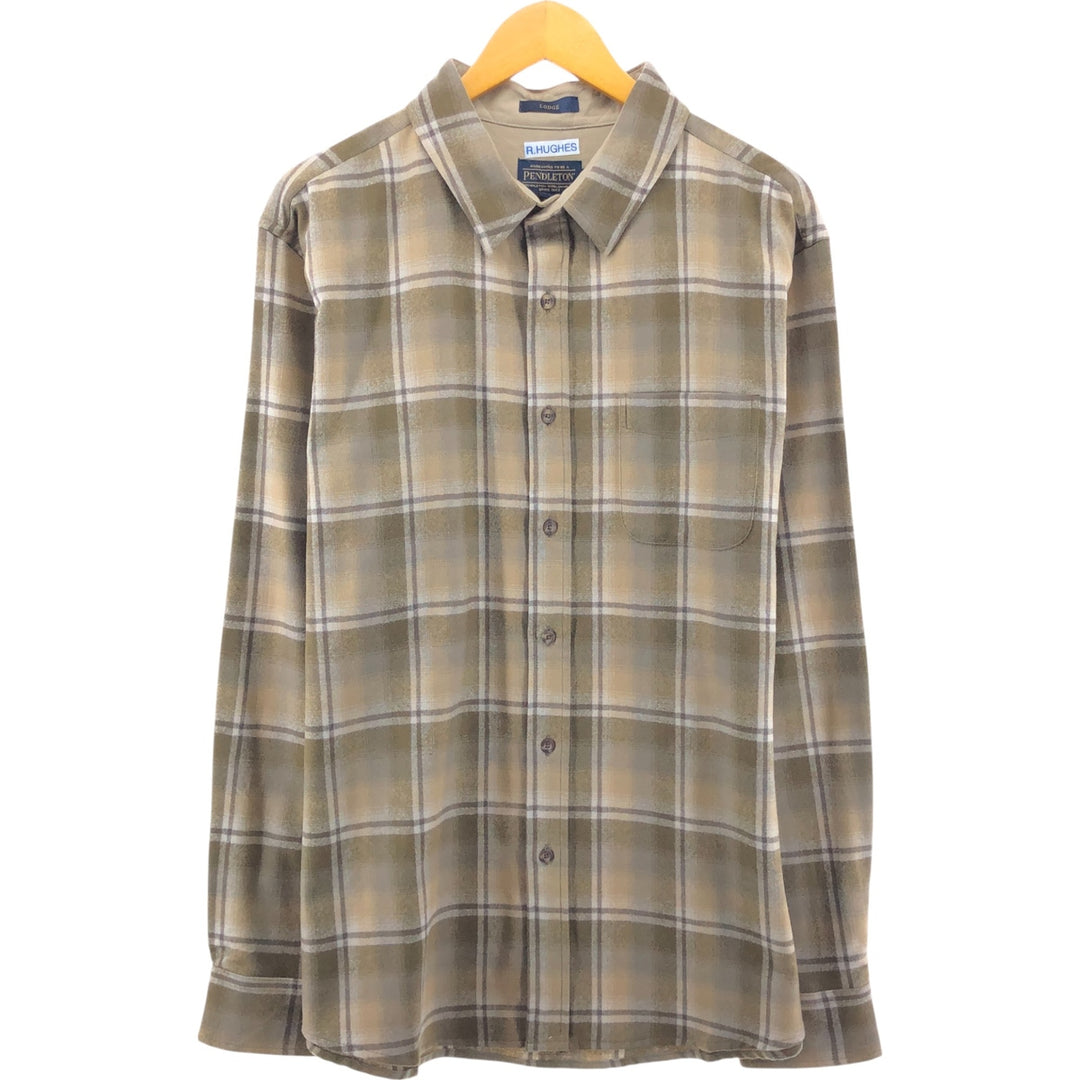 Pendleton Lodge Ombre Check Wool Shirt Men's XL Size /eaa504556