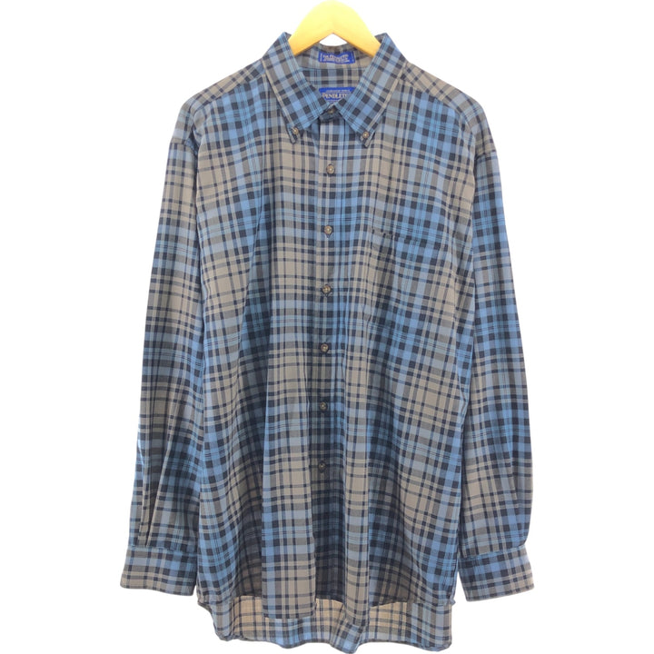 Pendleton Check Pattern Wool Button-Down Shirt, Men's XL Size / eaa504557