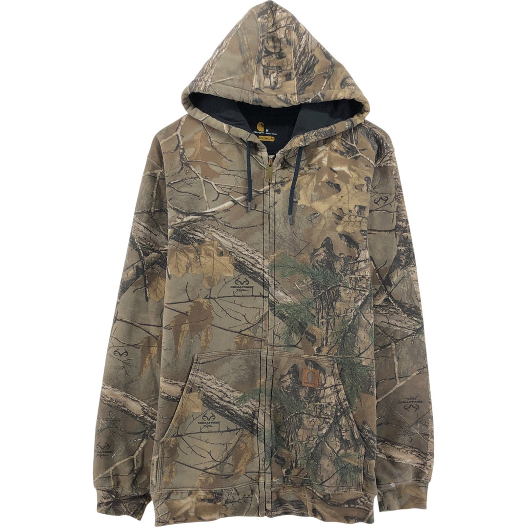 Carhartt ORIGINAL FIT Camouflage Pattern Real Tree Camo Sweat Full Zip Hoodie Men's M /eaa504576