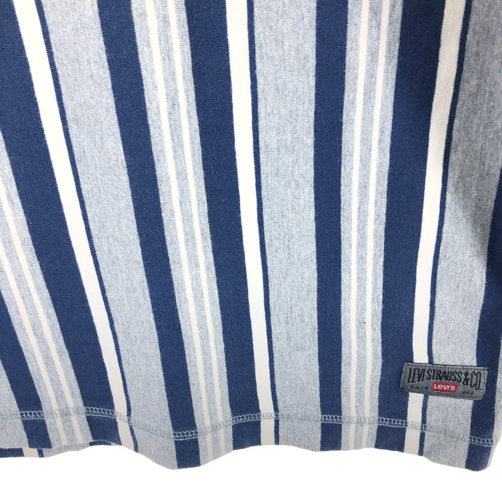 90'S Levi's Stripe Pattern Henley Neck Long T-Shirt Long Tee Men's XL Vintage /eaa504604