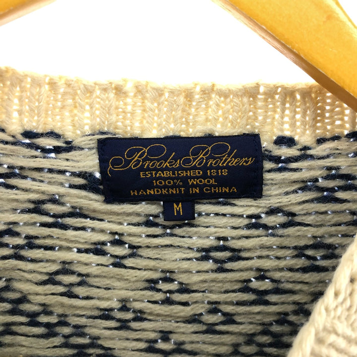 Brooks Brothers ESTABLISHED 1818 All-over Snow Pattern HAND KNIT Nordic Sweater Men's M size / eaa504617