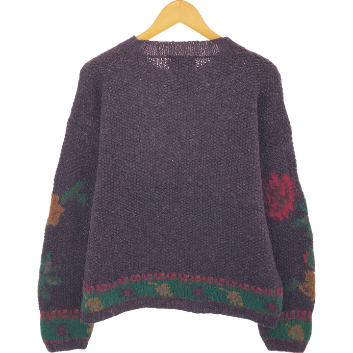 00'S WOOLRICH All-over Pattern HAND KNIT Hand-knitted Wool Knit Sweater Men's Size L /eaa504625