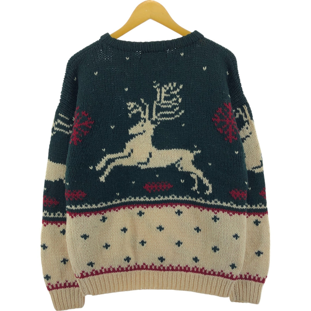 80s-90'S Eddie Bauer Black Tag Reindeer Pattern Nordic Sweater Men's M Size Vintage / eaa504648