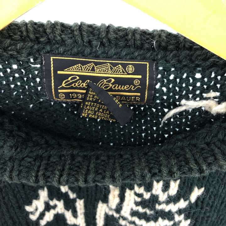 80s-90'S Eddie Bauer Black Tag Reindeer Pattern Nordic Sweater Men's M Size Vintage / eaa504648