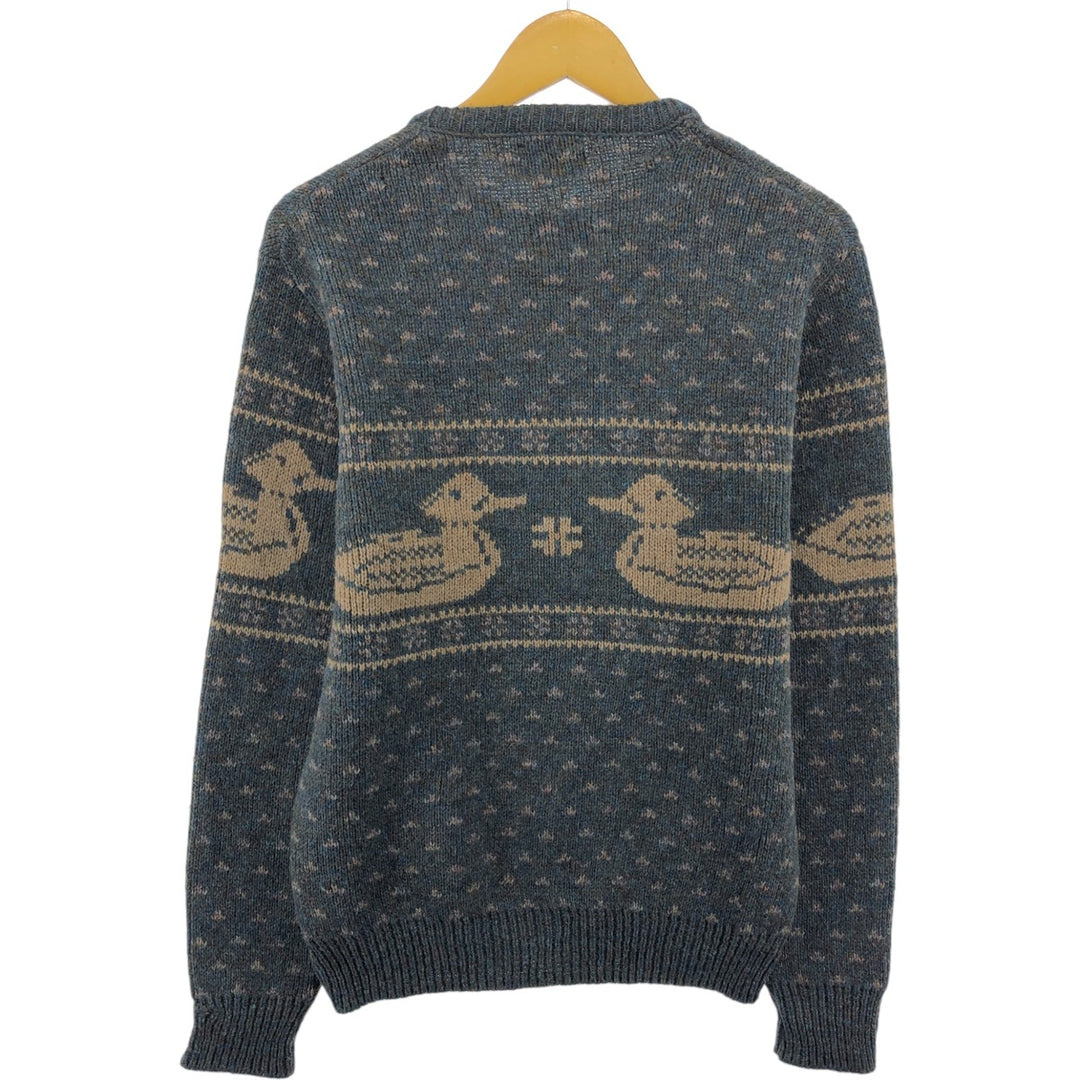 70'S Pendleton Animal Pattern Wool Knit Sweater Made in USA Men's M Size Vintage /eaa504650