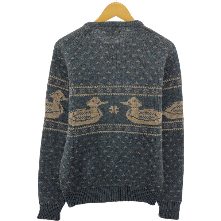 70'S Pendleton Animal Pattern Wool Knit Sweater Made in USA Men's M Size Vintage /eaa504650