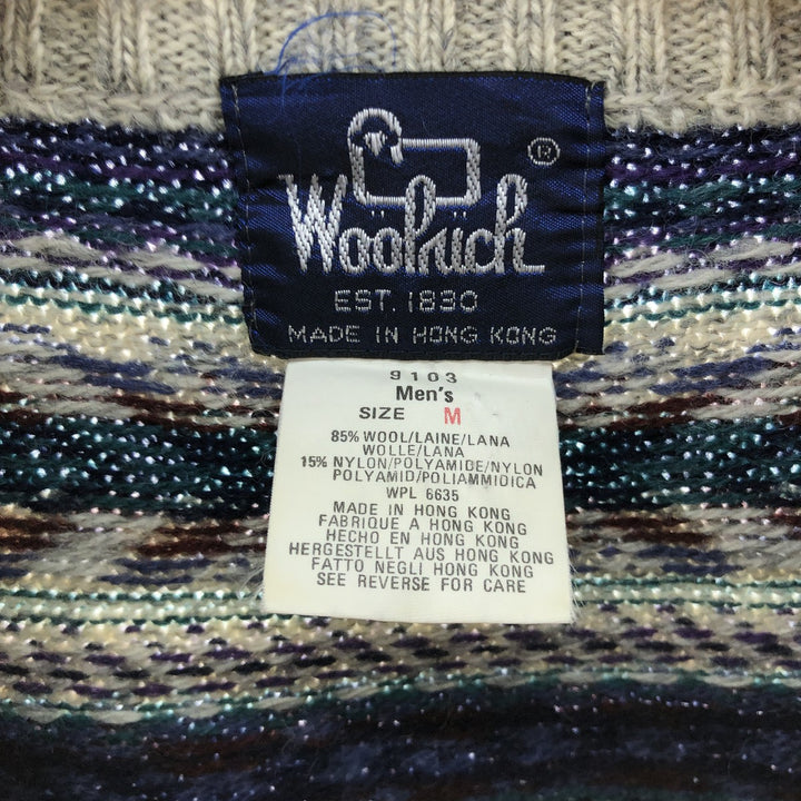 80'S WOOLRICH Fair Isle Pattern Wool Knit Sweater Men's M Size Vintage /eaa504651