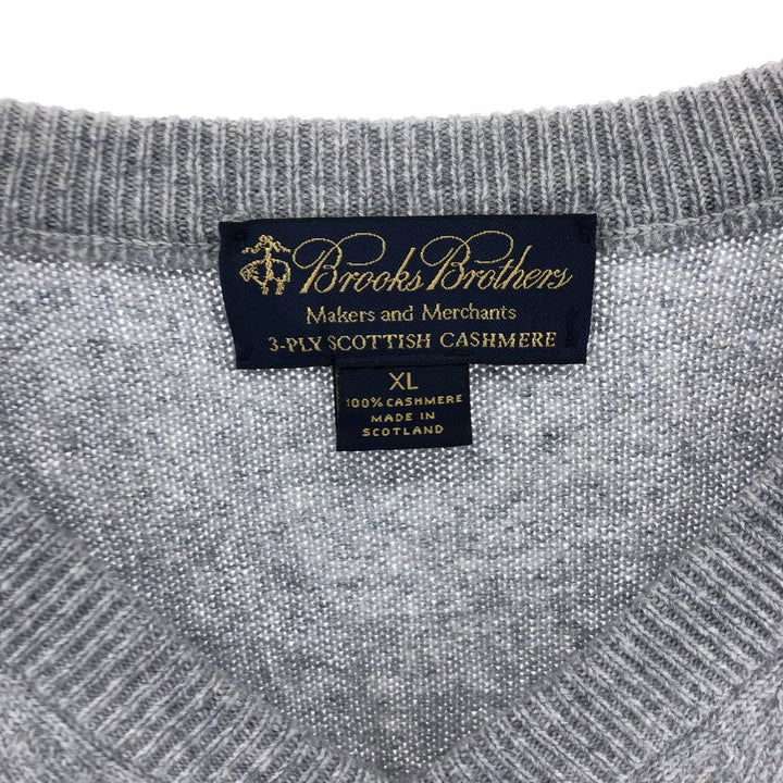 Brooks Brothers MAKERS V-neck cashmere knit sweater, men's XL size /eaa504668