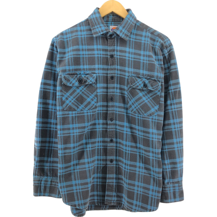 80s-90'S Dickies Long Sleeve Heavy Flannel Check Shirt Men's L Size Vintage / eaa504710