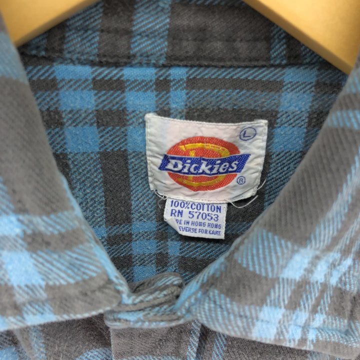 80s-90'S Dickies Long Sleeve Heavy Flannel Check Shirt Men's L Size Vintage / eaa504710