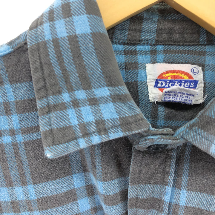 80s-90'S Dickies Long Sleeve Heavy Flannel Check Shirt Men's L Size Vintage / eaa504710