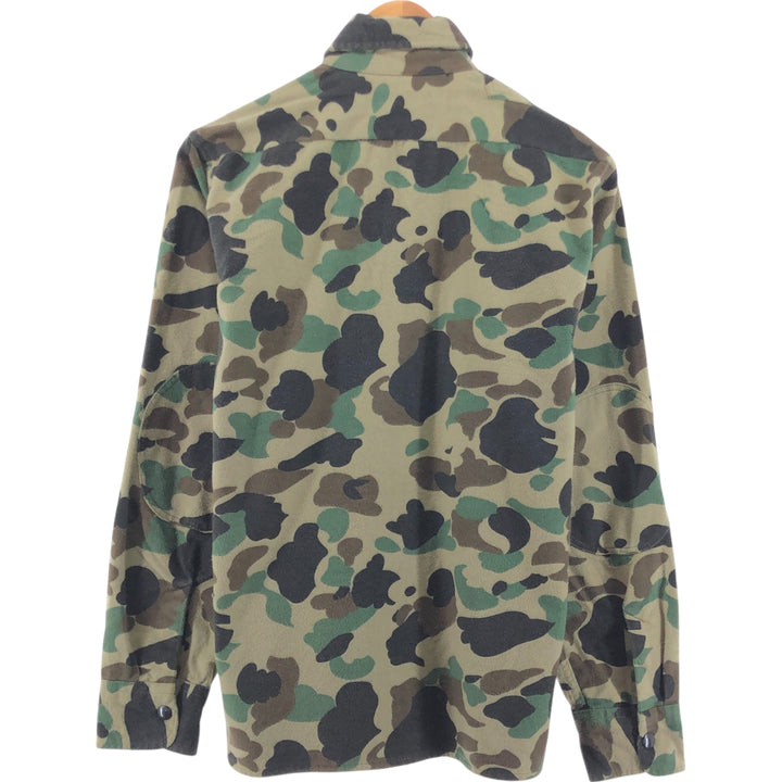 BROWNING Camouflage Pattern Duck Hunter Camo Long Sleeve Chamois Cloth Shirt Men's M size /eaa504714