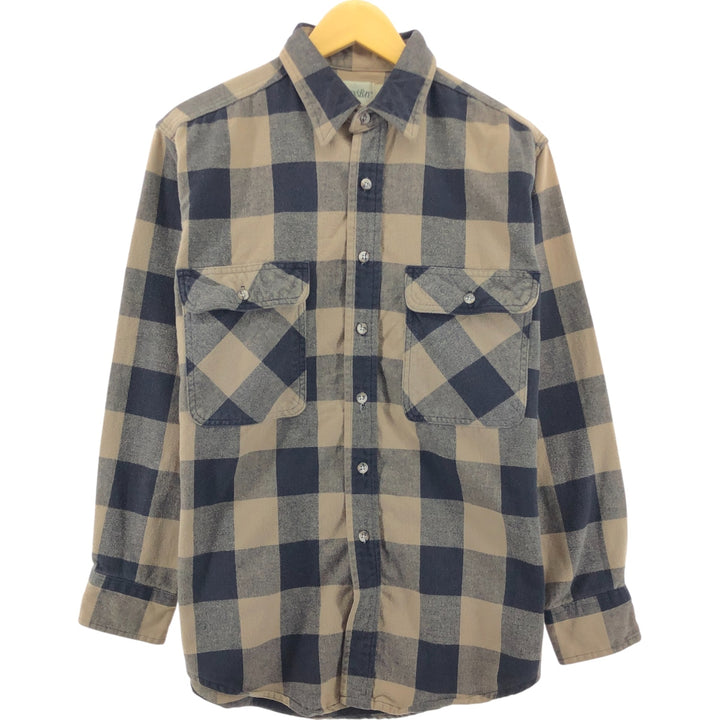 90'S St. John's Bay Vintage Long Sleeve Heavy Flannel Check Shirt, Men's Size L /eaa504717