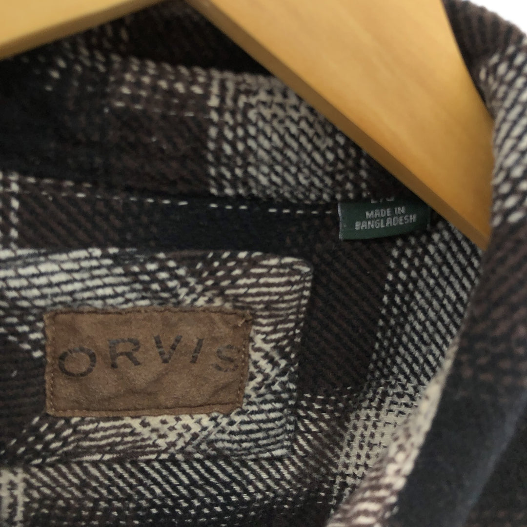 ORVIS Ombre Check Long Sleeve Heavy Flannel Check Shirt Men's L size / eaa504720