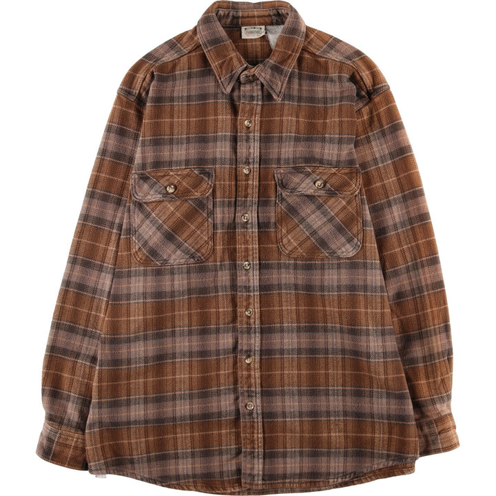 FIVE BROTHER Long Sleeve Heavy Flannel Check Shirt Men's XL Regular Collar /eaa504728