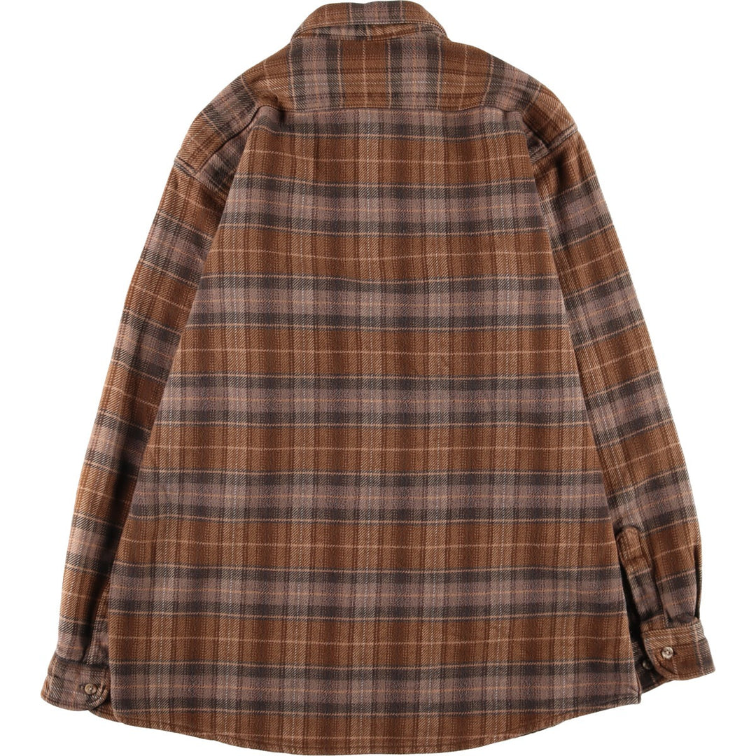 FIVE BROTHER Long Sleeve Heavy Flannel Check Shirt Men's XL Regular Collar /eaa504728