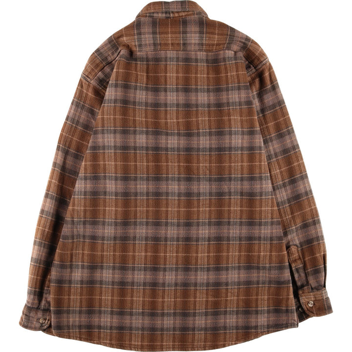 FIVE BROTHER Long Sleeve Heavy Flannel Check Shirt Men's XL Regular Collar /eaa504728