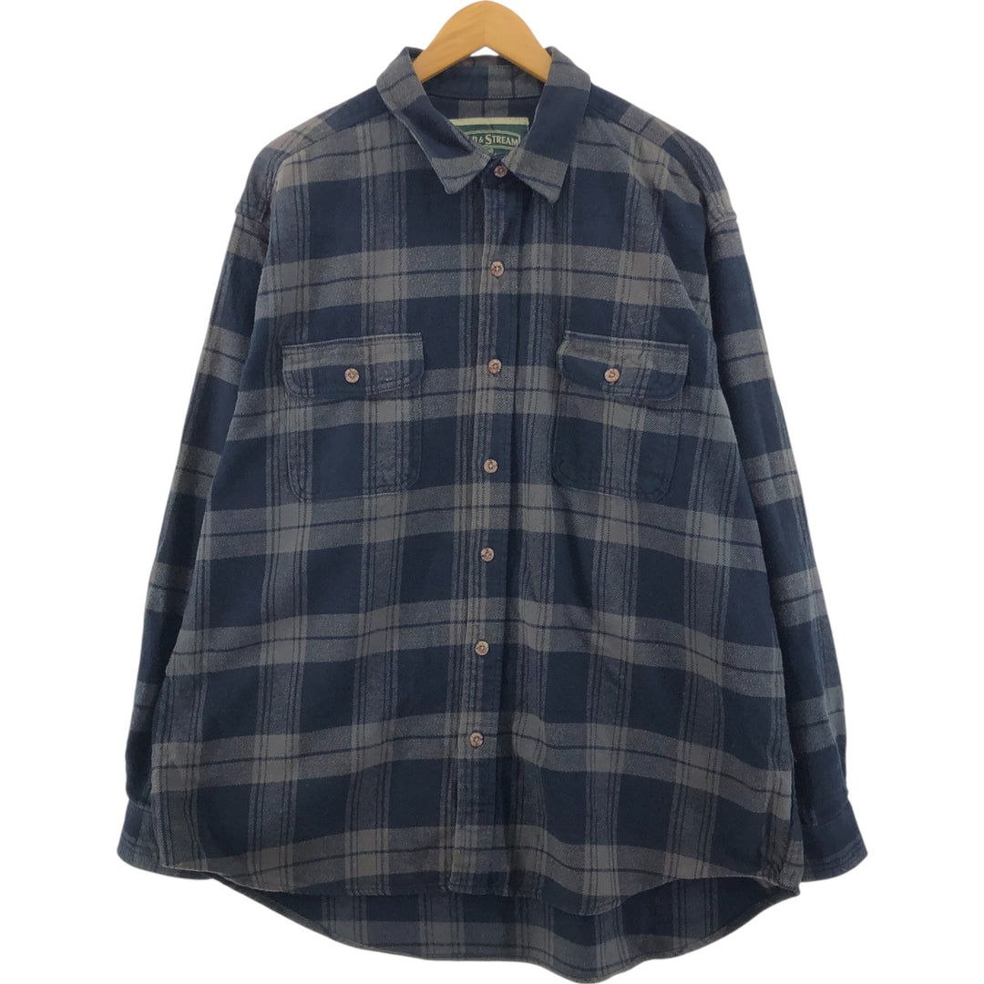 FIELD and STREAM Long Sleeve Heavy Flannel Check Shirt Men's XL /eaa504731