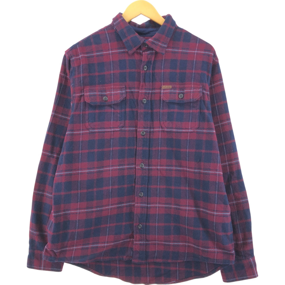 ORVIS Long Sleeve Heavy Flannel Check Shirt Men's Size L / eaa504736