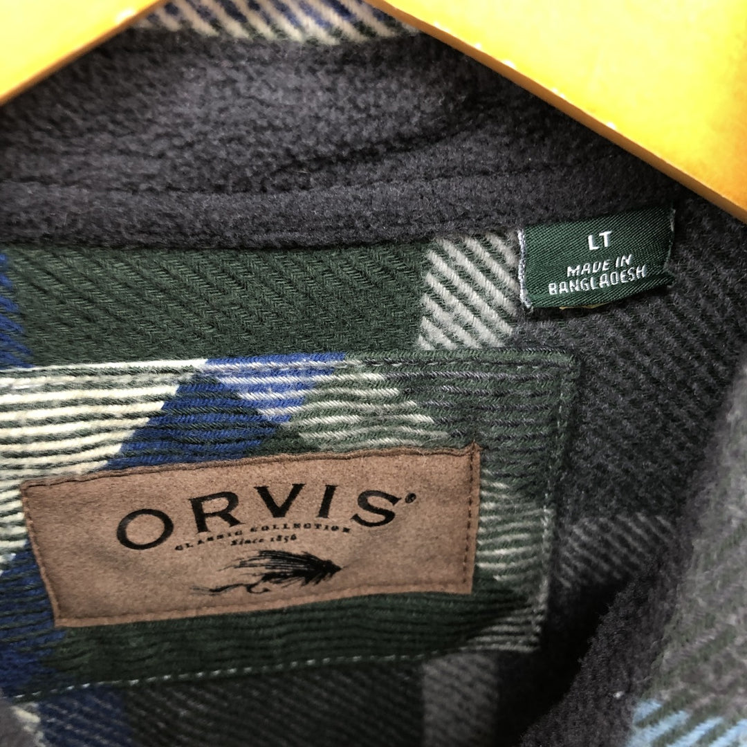 ORVIS Long Sleeve Heavy Flannel Check Shirt Men's Size L / eaa504737