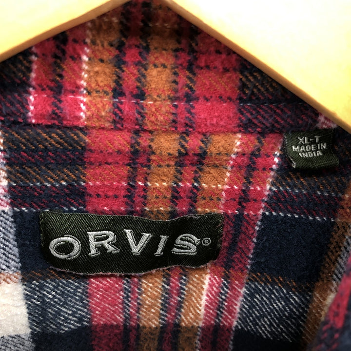 00'S ORVIS Long Sleeve Heavy Flannel Check Shirt Men's XL /eaa504739