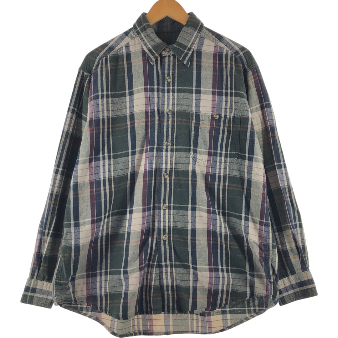 00'S WOOLRICH Long Sleeve Flannel Check Shirt Men's Size L /eaa504741