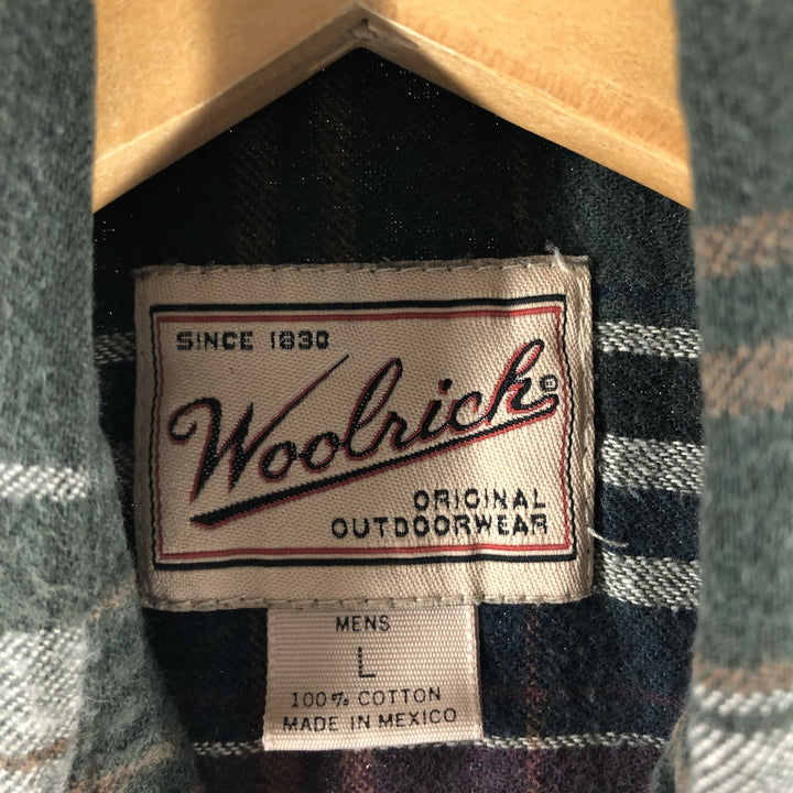 00'S WOOLRICH Long Sleeve Flannel Check Shirt Men's Size L /eaa504741