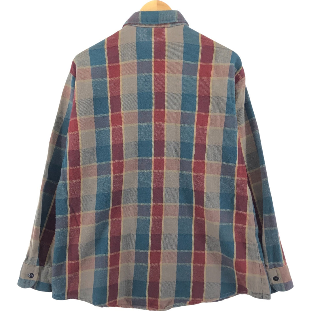 90'S RUGGED Long Sleeve Heavy Flannel Check Shirt Made in USA Men's Size L Vintage /eaa504749