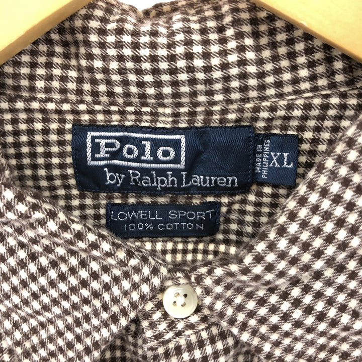 Ralph Lauren POLO by Ralph Lauren LOWELL SPORT Long Sleeve Light Flannel Check Shirt Men's XL /eaa504752