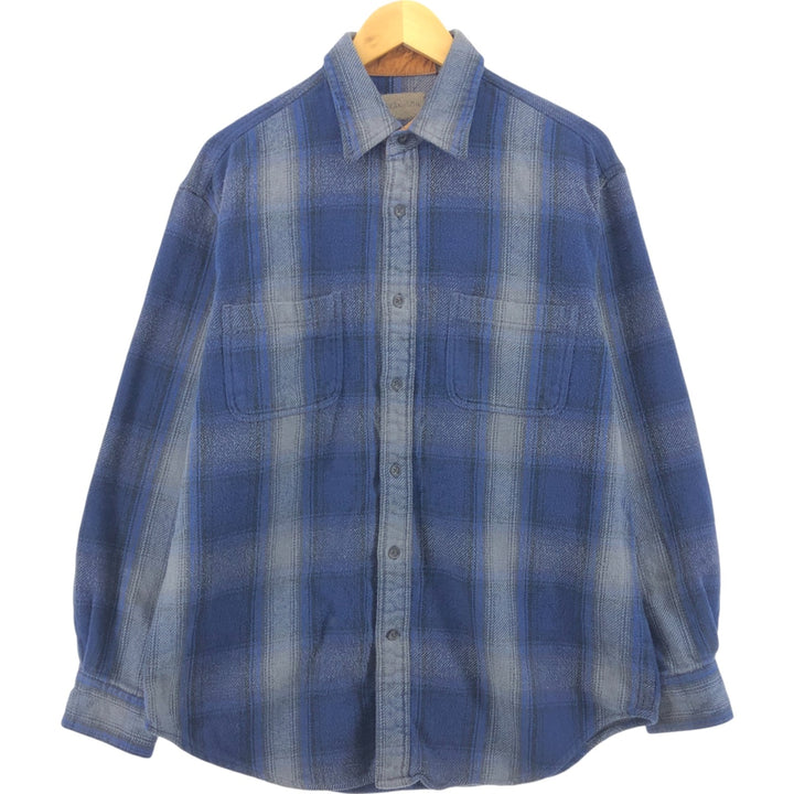 90s~00'S St. John's Bay Ombre Check Long Sleeve Heavy Flannel Check Shirt Men's L Size Vintage /eaa504754