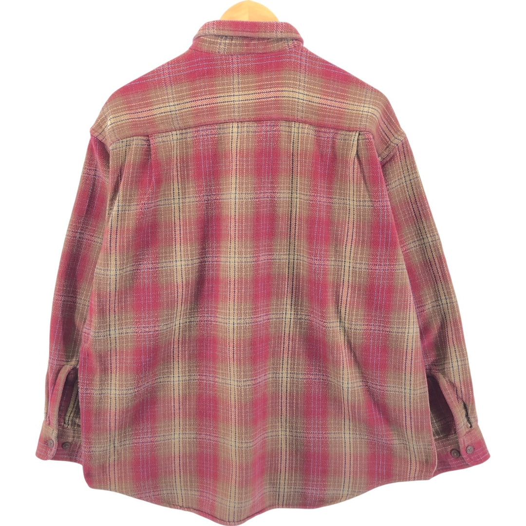 90'S St. John's Bay Ombre Check Long Sleeve Heavy Flannel Check Shirt Men's XL Vintage /eaa504755