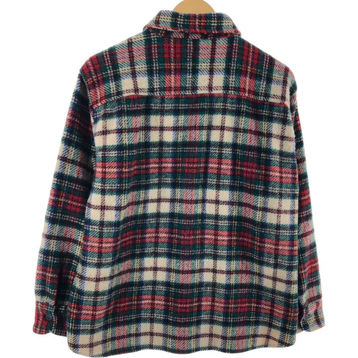 70'S Sears Kings Road The Men's Store Tartan Check Wool CPO Shirt Men's Size L Vintage /eaa504770