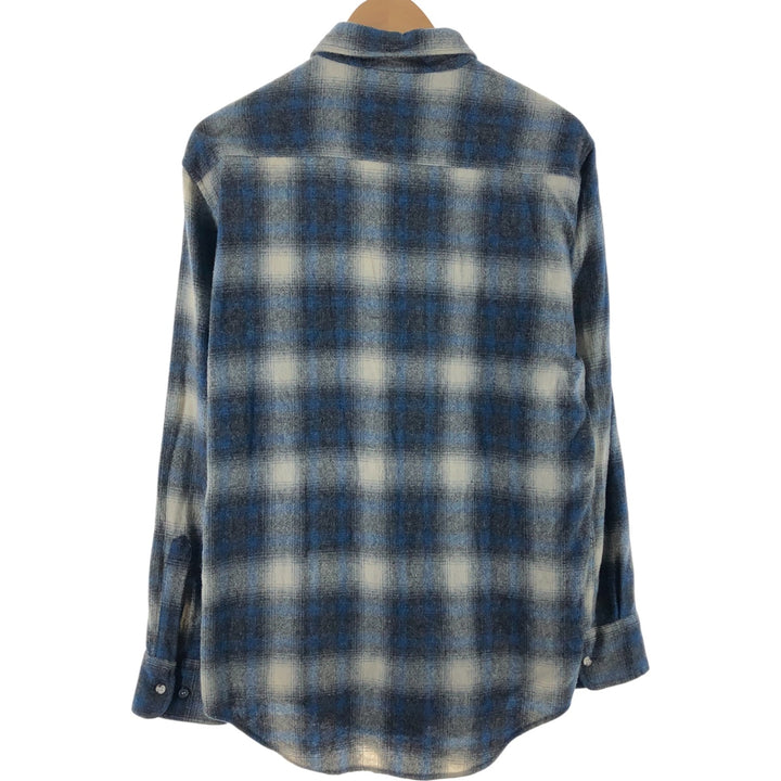 90'S St. John's Bay Ombre Check Wool Shirt, Men's Size L, Vintage /eaa504774