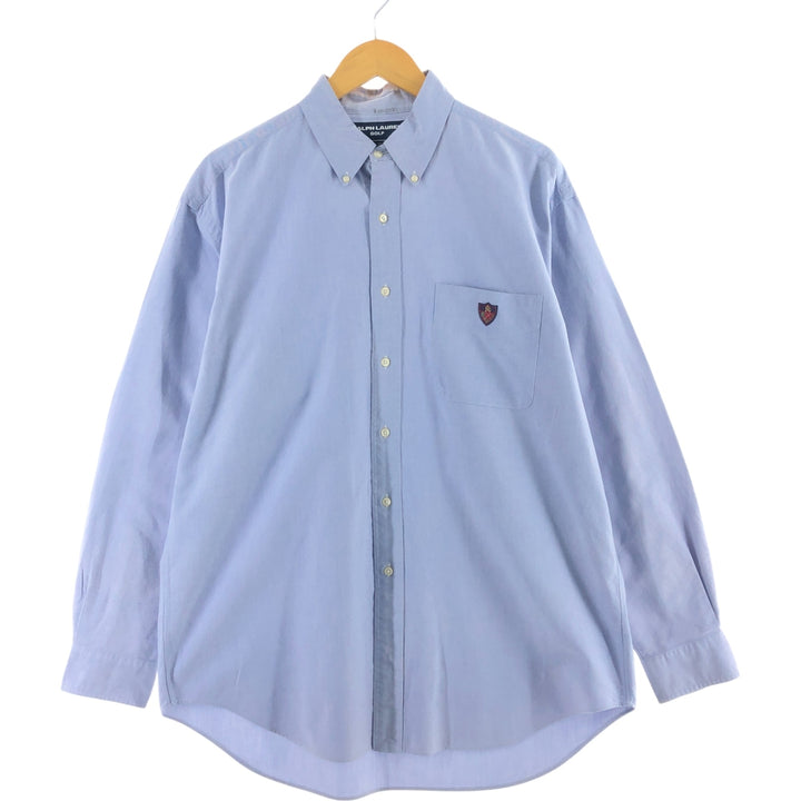 90'S Ralph Lauren plain long sleeve button-down shirt, men's size L, vintage button-down / eaa504786