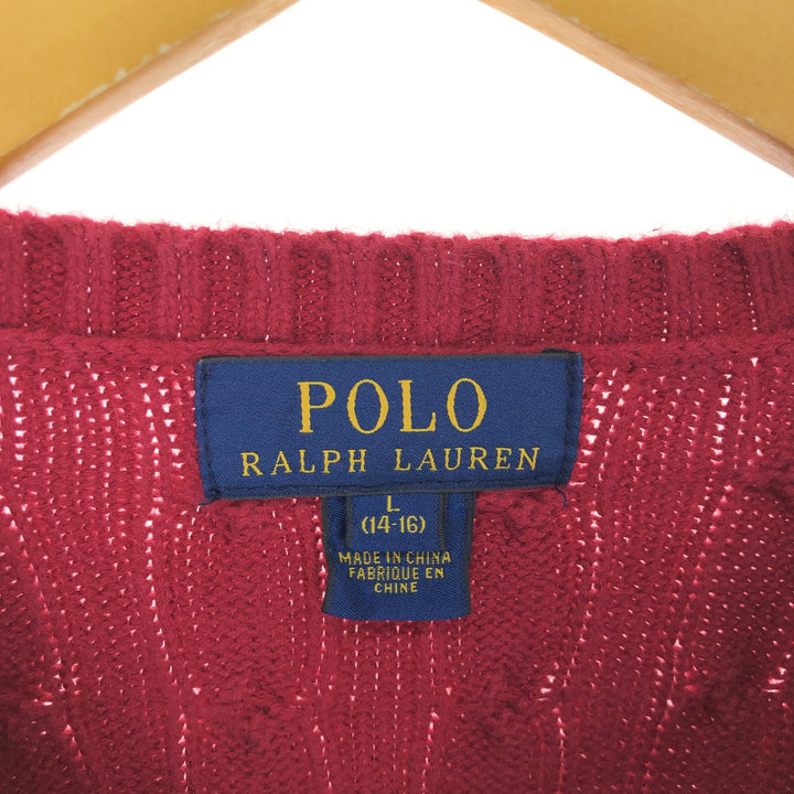 Ralph Lauren POLO RALPH LAUREN Cable knit cotton sweater Women's size L / eaa504999