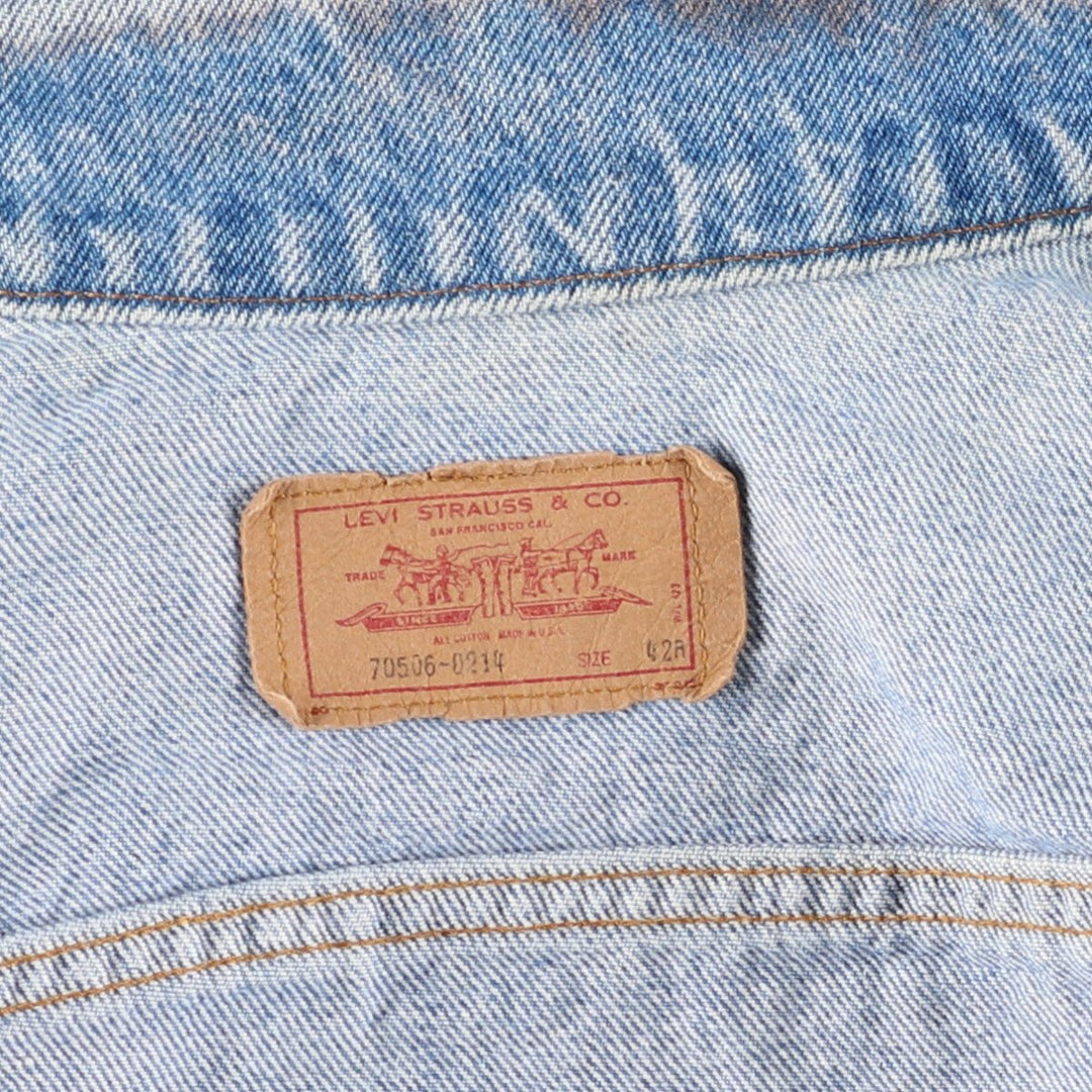 80'S Levi's 70506-0214 denim jacket, denim jacket, made in USA, men's size M, vintage /eaa505060