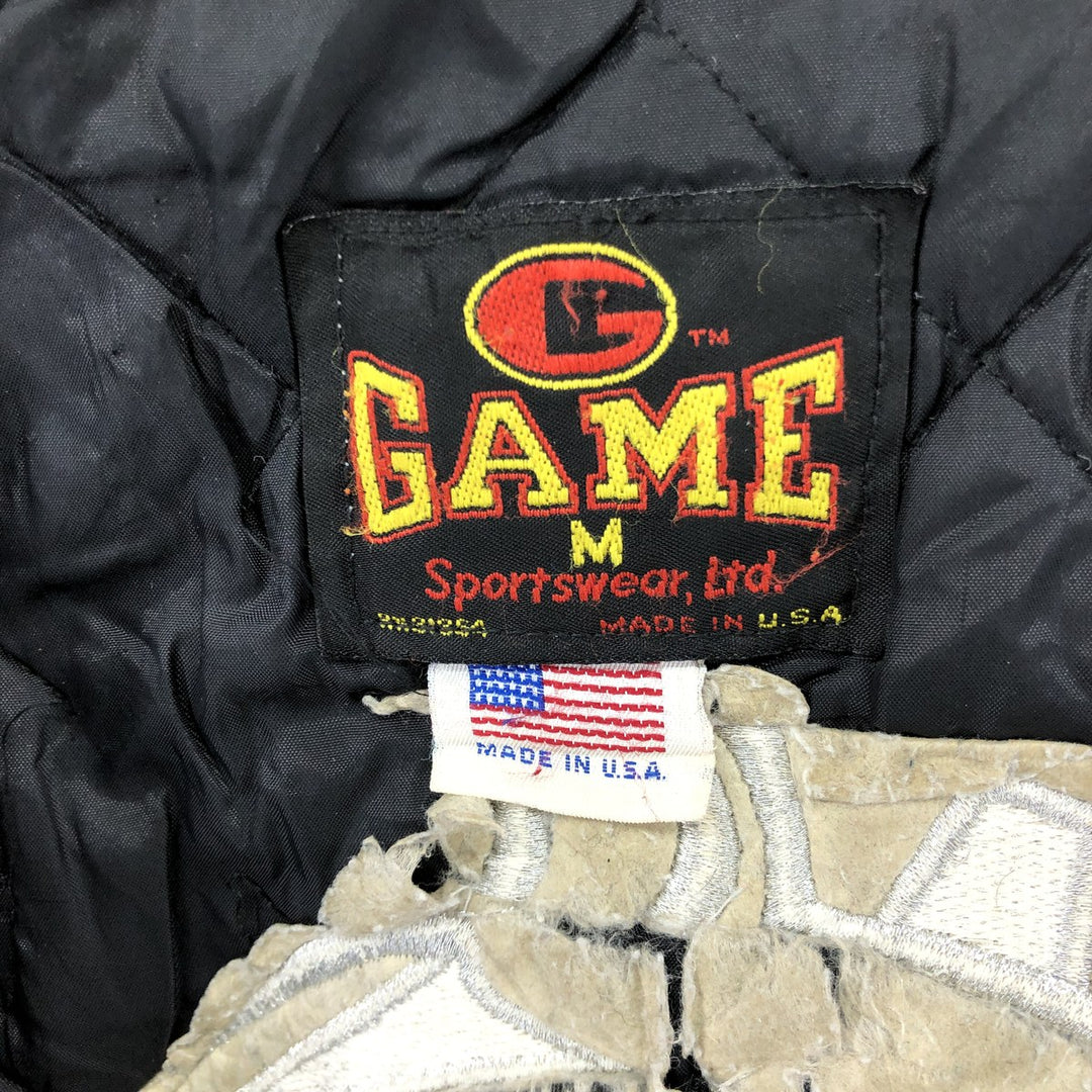 90'S GAME SPORTSWEAR AMERICAN IRONHORSE Leather Sleeve Wool Button Varsity Jacket Made in USA Men's M /eaa505084