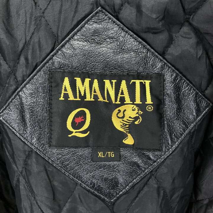 AMANATI Sleeve Leather Wool Varsity Jacket Award Jacket Varsity Jacket Men's XL /eaa505087