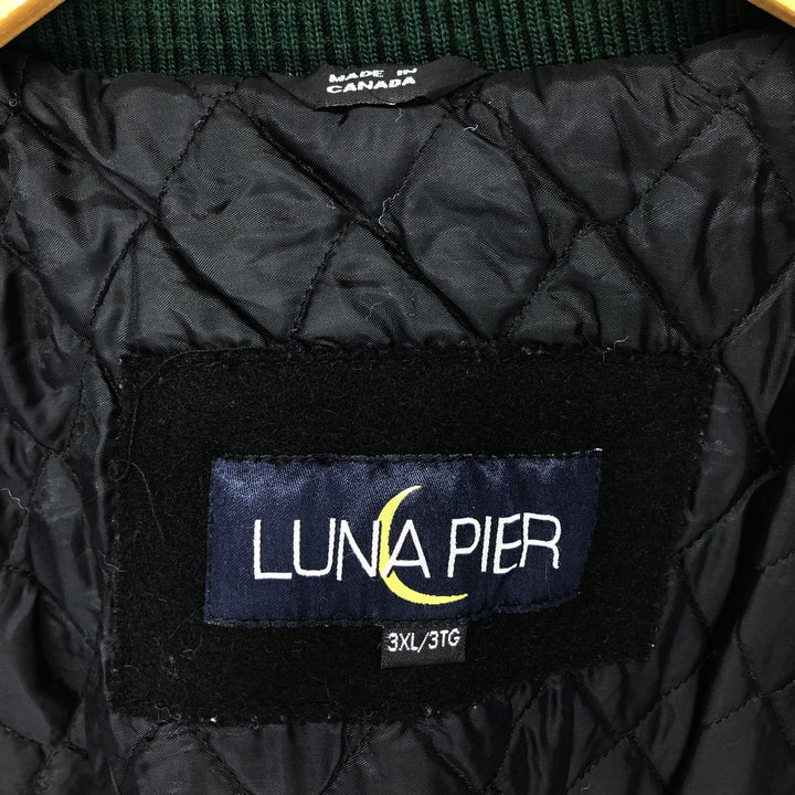 Big size LUNA PIER sleeve leather wool button varsity jacket made in Canada men's XXXL equivalent /eaa505097