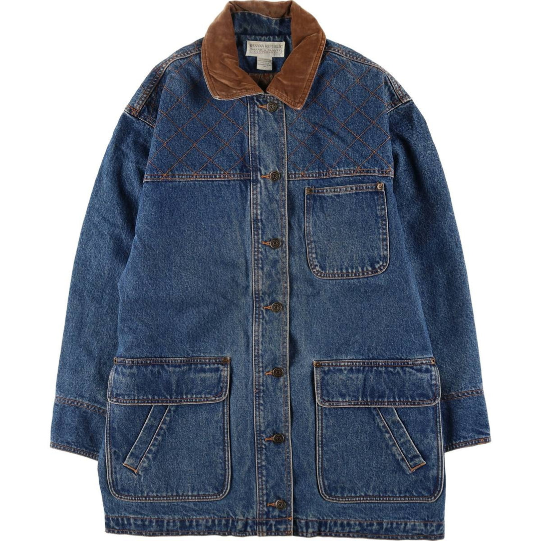 80'S Banana Republic Denim Coveralls Women's M Size Vintage cotton blue type Vintage Second Hand