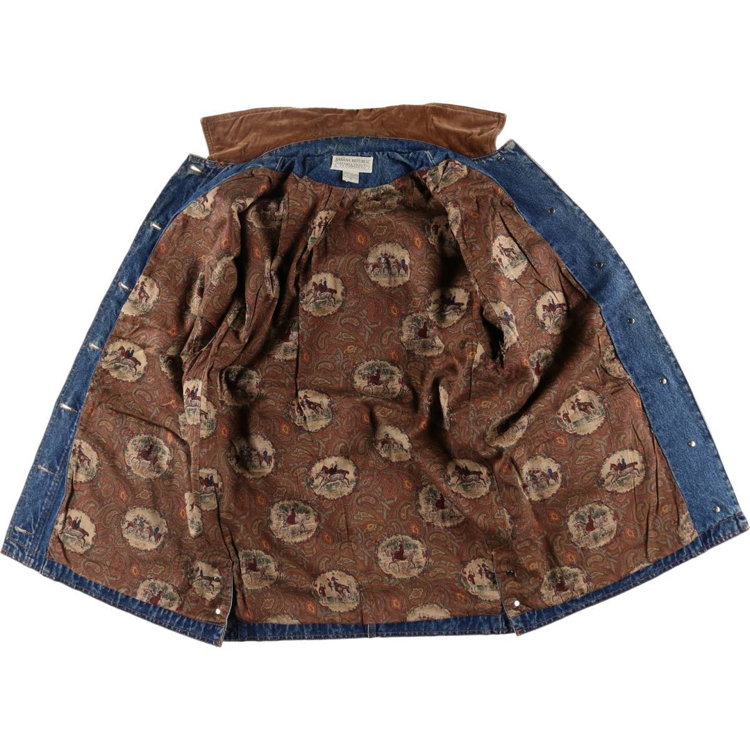 80'S Banana Republic Denim Coveralls Women's M Size Vintage cotton blue type Vintage Second Hand