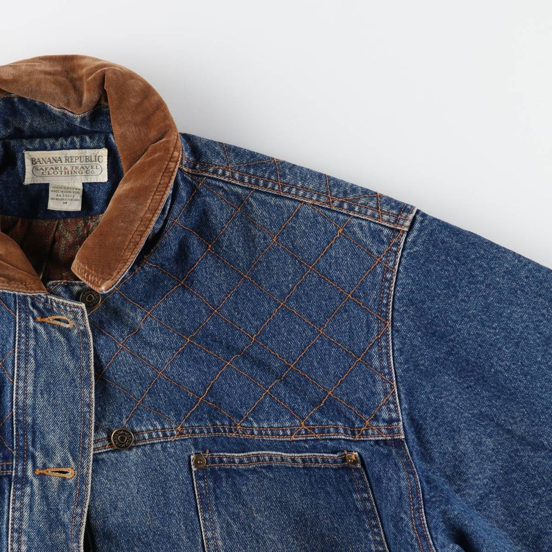 80'S Banana Republic Denim Coveralls Women's M Size Vintage cotton blue type Vintage Second Hand