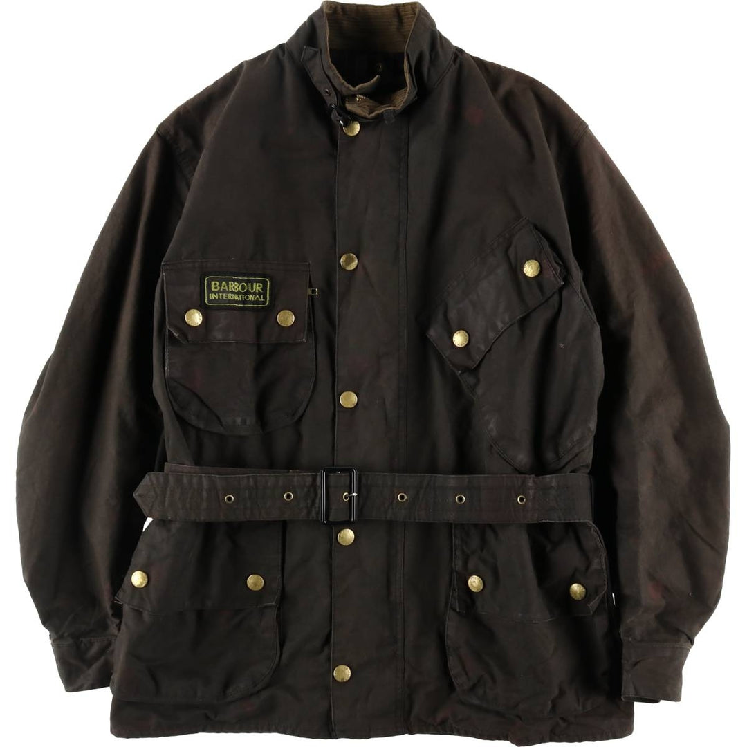 90'S Barbour Badged 3 Warrant Waxed Cotton Oiled Jacket Made in England Men's M Size Vintage /eaa505176