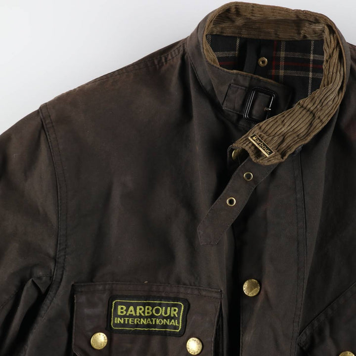 90'S Barbour Badged 3 Warrant Waxed Cotton Oiled Jacket Made in England Men's M Size Vintage /eaa505176