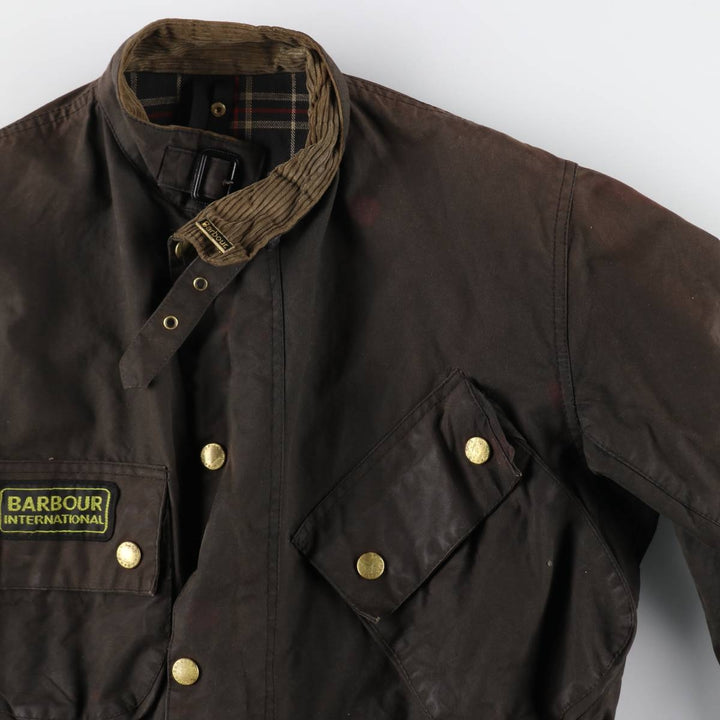 90'S Barbour Badged 3 Warrant Waxed Cotton Oiled Jacket Made in England Men's M Size Vintage /eaa505176