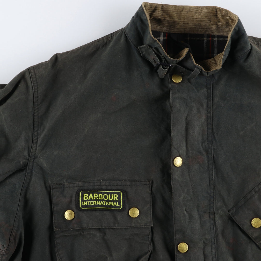 90'S Barbour International Suit, Old 3 Warrant, Waxed Cotton, Oiled Jacket, Made in England, Men's XL/eaa505177