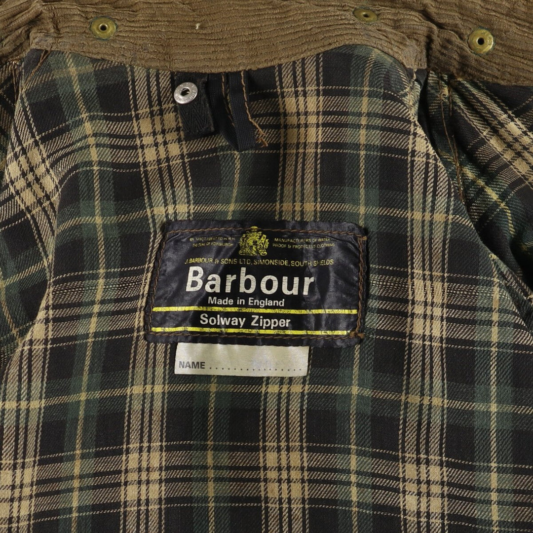 70s~80'S Barbour SOLWAY ZIPPER 1 Warrant Waxed Cotton Oiled Jacket Made in England Size 40 Men's M Vintage /eaa505187