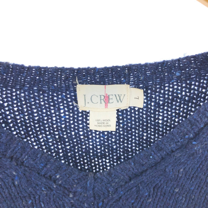 90'S J.Crew V-neck wool knit sweater, men's size L, vintage / eaa505418