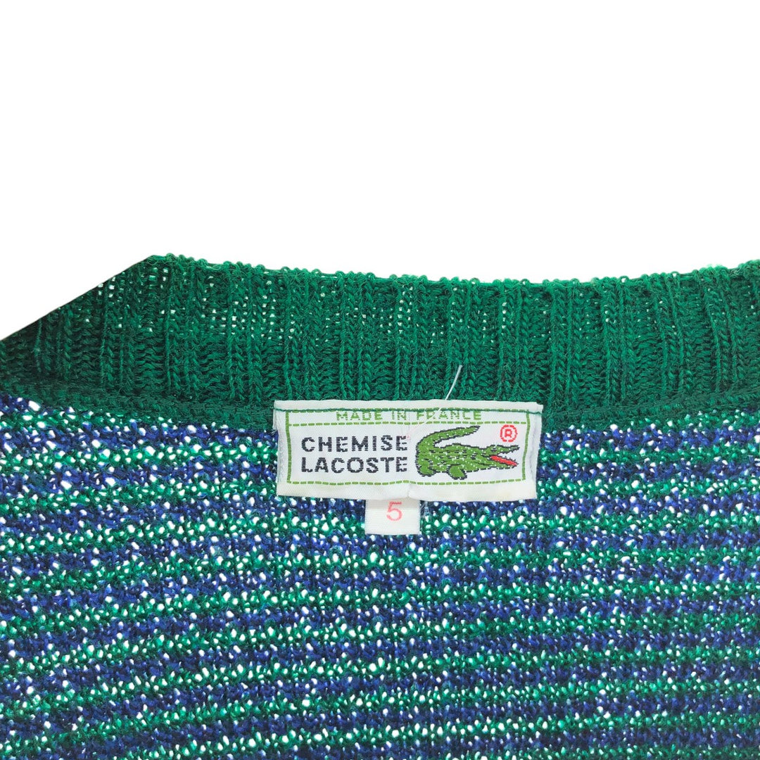 LACOSTE All-over print wool knit sweater, made in France, size 5, equivalent to men's L / eaa505442